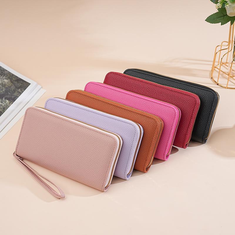 New Fashion Women Long Wallet Large Capacity Multiple Card Slots Zippered Purse Business Handbag Card Holder Wallet Coin Bag