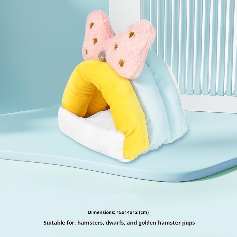 Cute Cartoon Plush Pet Hamster Warm Nest Bed Cotton Nest Flower Branch Mouse Sugar Glider Pet Accessories Pet Winter Supplies