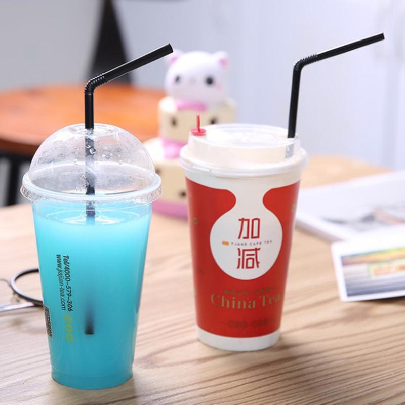 100Pcs Disposable Straws Flexible Plastic Straws With Individually Paper Wrapped