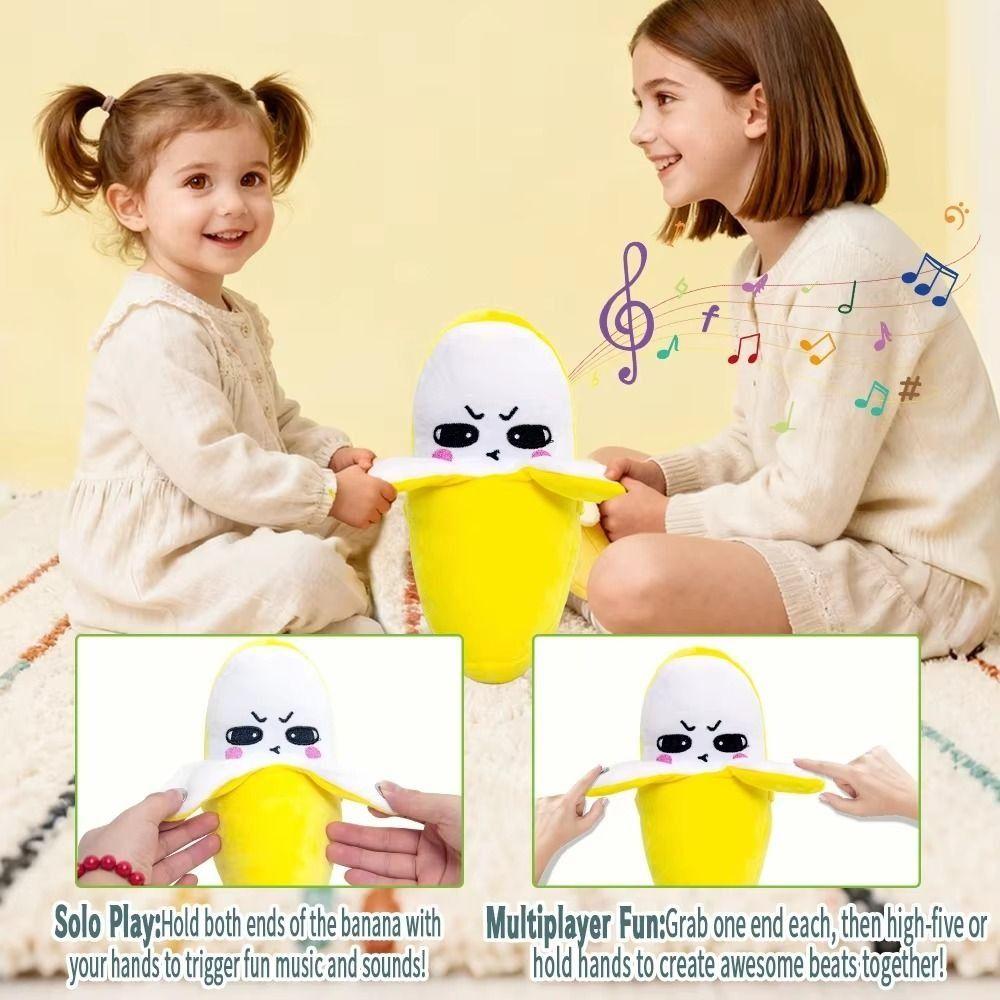 Cute Banana Plush Toy Soft Music Rhythm Stuffed Doll Banana Educational Toy Music Perception