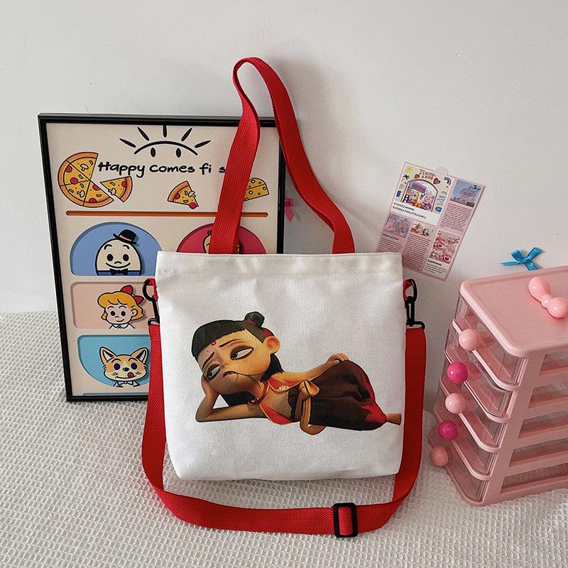 Canvas Bag Double-sided Printed CM * CM Large-capacity Portable Canvas Bag Shoulder Bag Women's Bag