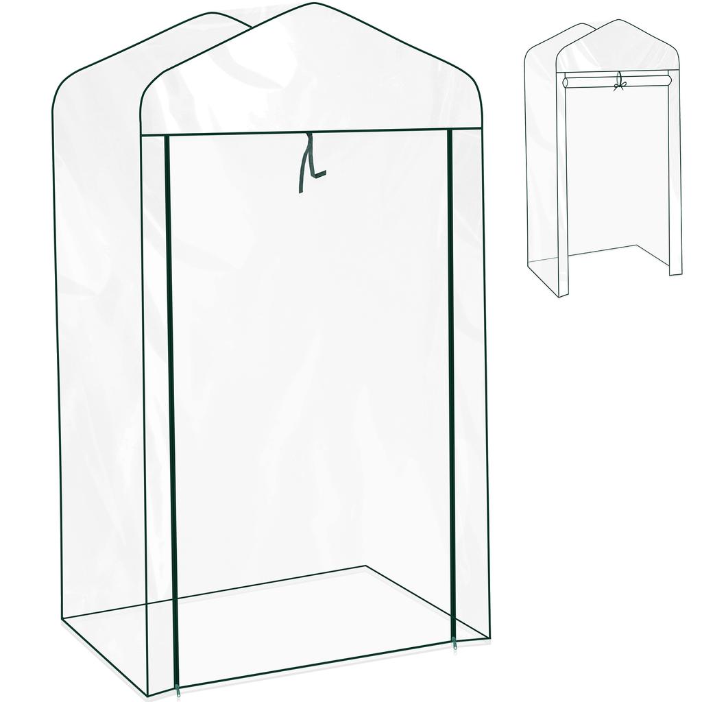 Greenhouse Indoor Outdoor Transparent Weatherproof Greenhouses Warm House with Roll up Double Zipper Door for Outside Plants