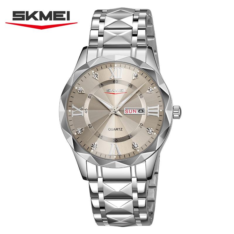 SKMEI New Man Waterproof Fashion Luxury Dial Exquisite Quartz Stainless Steel Watch for Women 9369