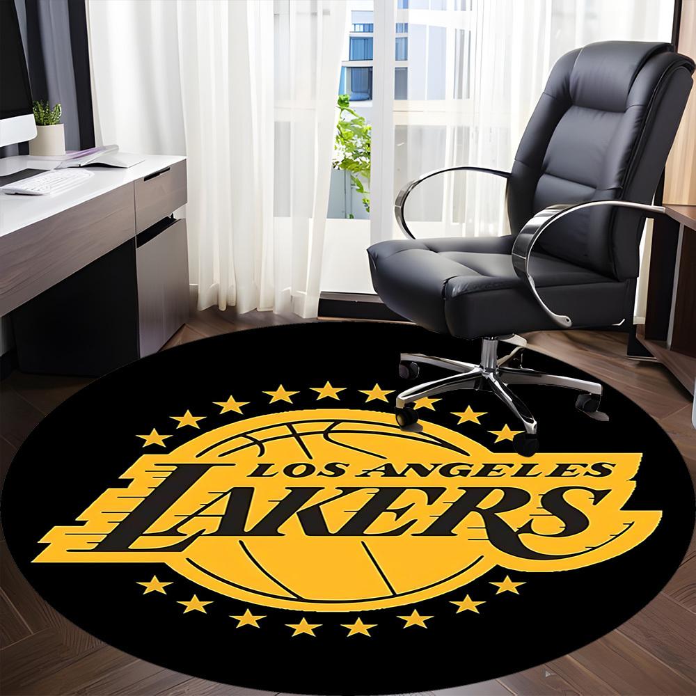 1pcBasketball Team Lakers Office Round Area Rug, Indoor Mat Suitable For Office, Bedroom Living Room Home Decor, Room Deco, Offic A0928138