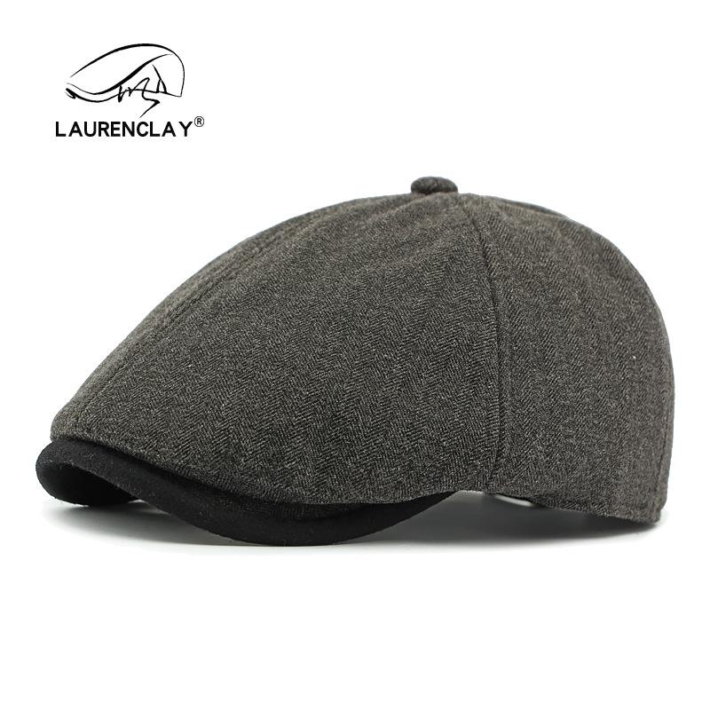 

Ретро шляпа женская зимняя бархатная утолщенная теплая берет, подчеркивающая лицо, маленькая британская модная кепка, кепка с козырьком для мужчин Adjustable темно-серого