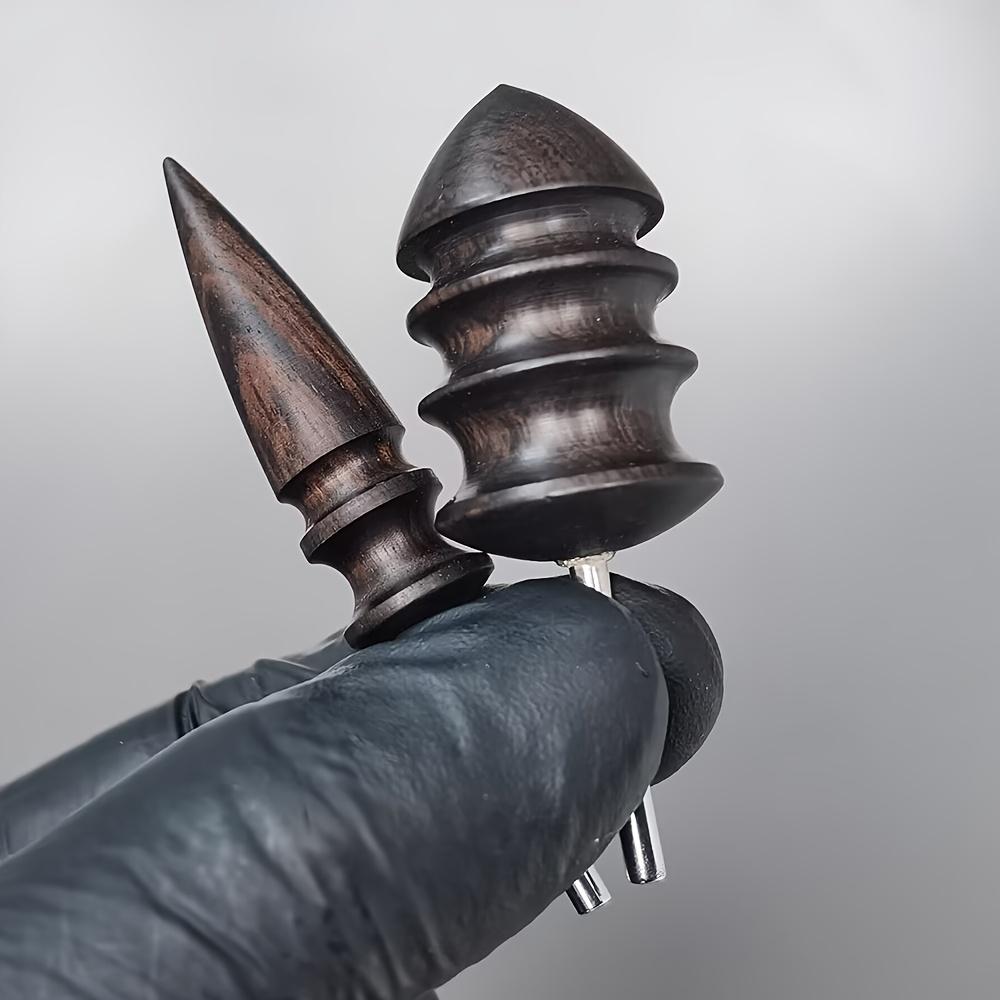 2-teiliges Set Spitzes Leder-Brennwerkzeug, Schwarzes Ebenholz Lederhandwerk Kanten-Brennwerkzeug, Elektrisch Polierte Spitze Kopf DIY
