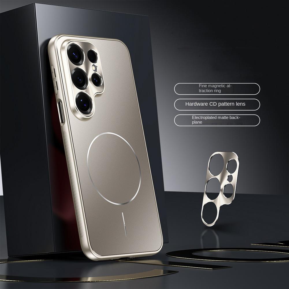 

Electroplated Micro-matte Back Plate with Thin Magnetic Ring Case For Samsung S25 Ultra s25 Galaxy S24 Ultra S23 Protect Cover Galaxy S25 Ultra