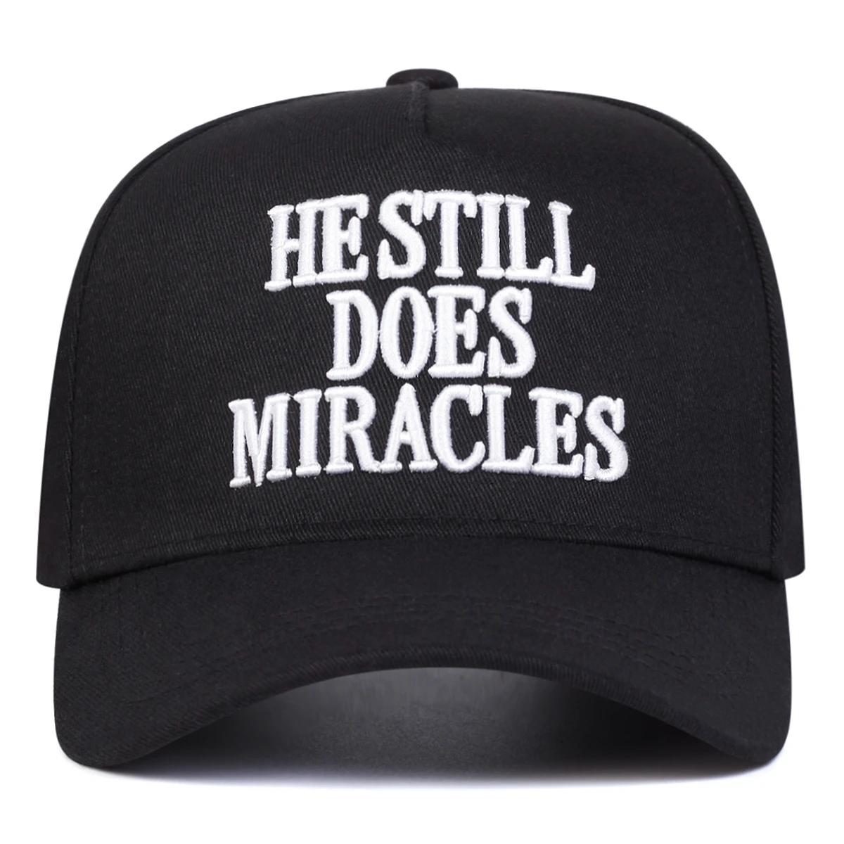 

Unisex Hestill Does Miracles Letter Embroidery Baseball Caps Spring Autumn Outdoor Sunscreen Hat Adjustable Casual Trucker Hats