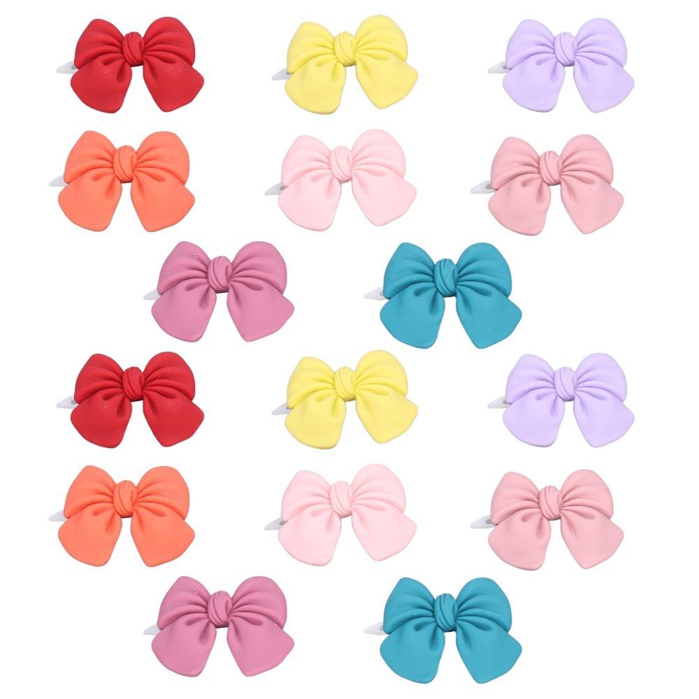 16pcs Multicolor Pet Hair Clip Soft Fabric Cat Hair Accessory Easy Wear Puppy Hair Bow Pet Styling
