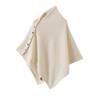 100 Australian Merino Wool Beveled Cape Multi-Functional Gold Buckle Outer Shawl