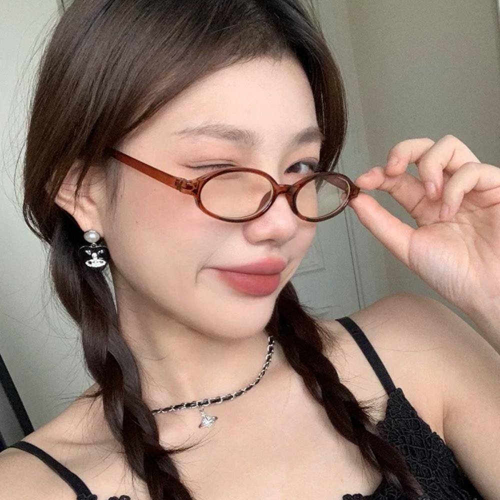 Fashion Protective Glasses Lightweight Blue Light Blocking Glasses Retro Oval Eyeglasses Comfortable Small Oval Sunglasses