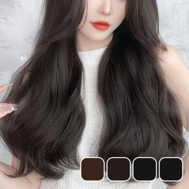 

Длинный парик-накладка волнистый удлинитель волос на клипсах 60см 01 Curl Hair 60 Brown Black