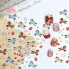 1Pc Cute Cartoon Pony Fireworks Embossed Nail Stickers Year of the Horse Relief Manicure Art Decoration Stick-on Nails