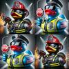 Resin City Hero Rubber Ducks, Police Fireman Resin Duck, Novelty Policemen Firefighter Duck Ornaments for Gifts Home Bedroom Decor