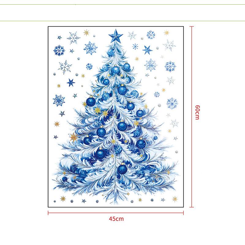 2026 Christmas Window Clings New Year Static Sticker Elk Snowman Window Decoration for Home Festival Gift