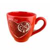Ceramic Heart-shaped Pair of Mugs for Couples, Creative Cupid Valentine's Day Mug, Red Love Handle Coffee Cup