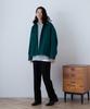 WEGO Knit Melton Short Green Blouson, Medium,