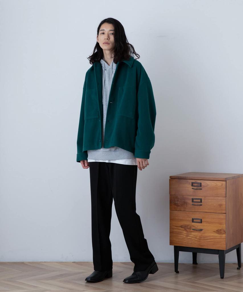 WEGO Knit Melton Short Green Blouson, Medium,