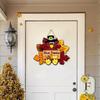 Thanksgiving Holzschild, Truthahn und Kürbis Willkommen Wandbehang Dekoration mit "Dankbar sein", Rustikale Farmhaus Herbst Ernte Dekoration für Haustür