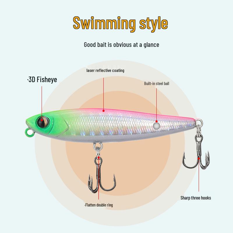 5.5cm 3.5g Floating Micro Lure Zig-Zag Pencil for Freshwater Bass and Mandarin Fish