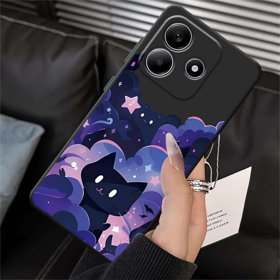 Phone Cover Case for Xiaomi Redmi Note 14 9 8 7 K40 K80 12C 13C A1 A2 A3 13 Pro Plus A4 A5 12 11 Pro 10 11S 14C 12S Black Cat