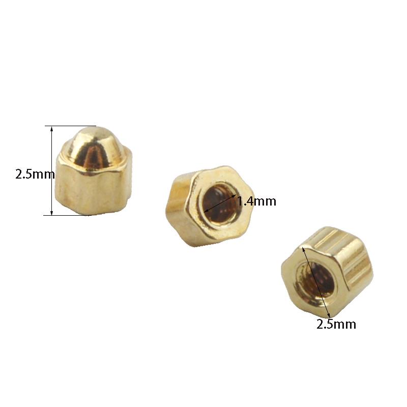 

500pcs 1.4mm Gold Plum Nut Eyeglasses Glasses Spectacles Repair Screw Nuts Acorn Nut
