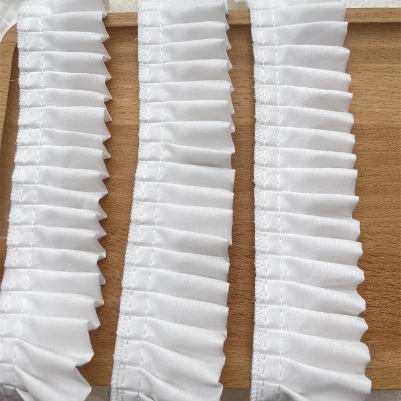 2Meters/lot 4cm Wide High-quality White Double-layer Folded Cotton Lace Clothing Collar/cuffs/skirt/ruffle Edge Lace Accessories