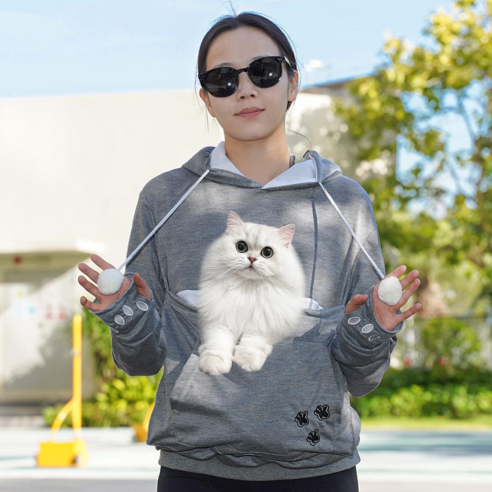 Autumn and Winter European and American Women's Clothing Pet Cat Parent-child Clothing Casual Pullover Sweater Hooded Dog Dog Jacket Men's Clothing