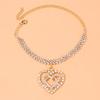 Fashion Diamond Mother's Day Love Heart-shaped Rhinestone Pendant Anklet Accessories for Women