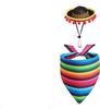 Porch Pet White Goose Mexican Hat Scarf Set Decoration Big White Goose Colorful Hairball Straw Hat Stripe