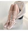 Korean Style Lace-Up Bow Knit Leg Warmers for Girls