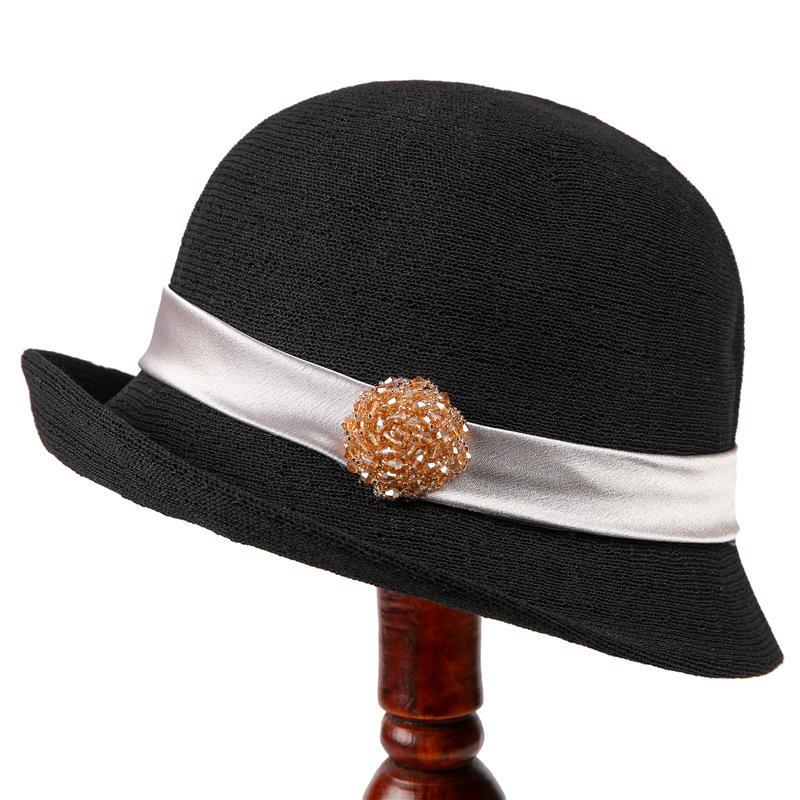 

Retro upturned top hat, women s sun hat, breathable hemp curved basin hat, spring and summer fashion temperament, fisherman hat M（56-58cm）