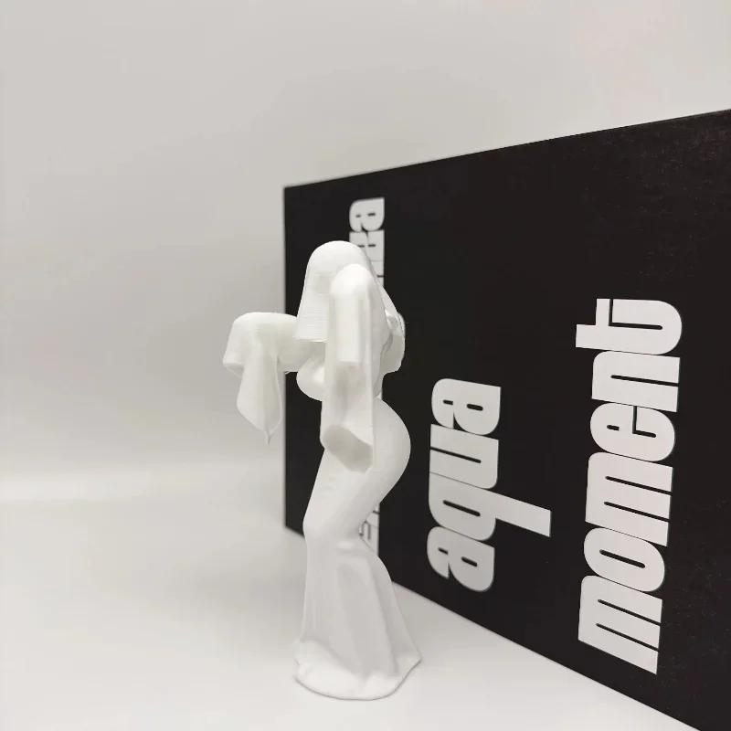 Creative 3d Printing Horror Ghost Girl Statue White Dress Ghost Styling Halloween Party Home Office Desktop Decoration Ornaments