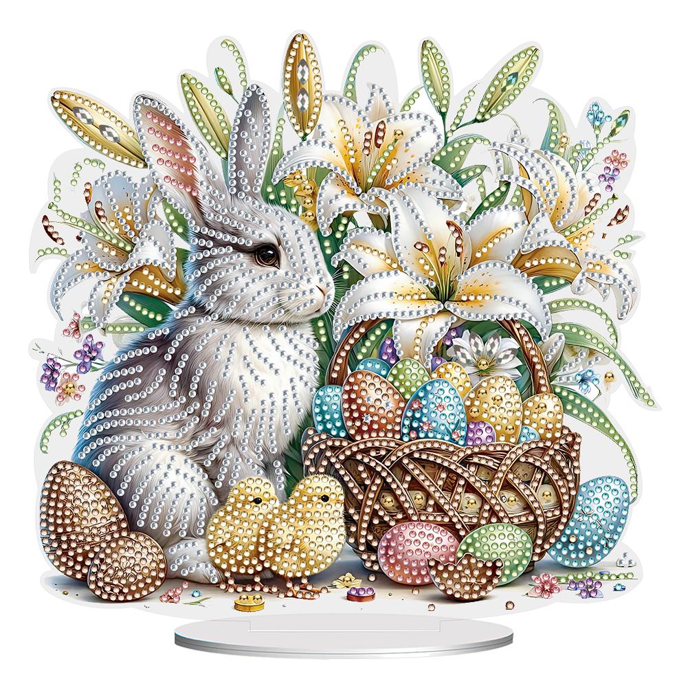 Special Shape Egg Easter 5D DIY Diamond Art Tabletop Decorations Bedroom Table Decoration Diamond Painting Desktop Ornaments Kit
