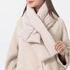 Thickened Windproof Warm Wide Down Cotton Scarf Women Winter Solid Color Ultra Light Thermal Scarf