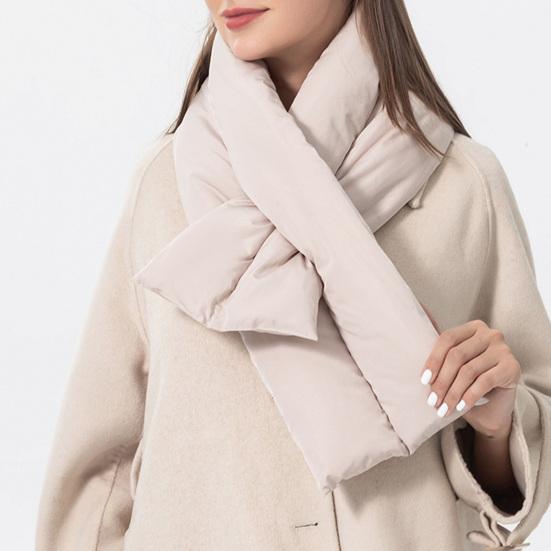 Verdickter Winddichter Warmer Breiter Daunen-Baumwollschal Damen Winter Einfarbig Ultraleichter Thermoschals