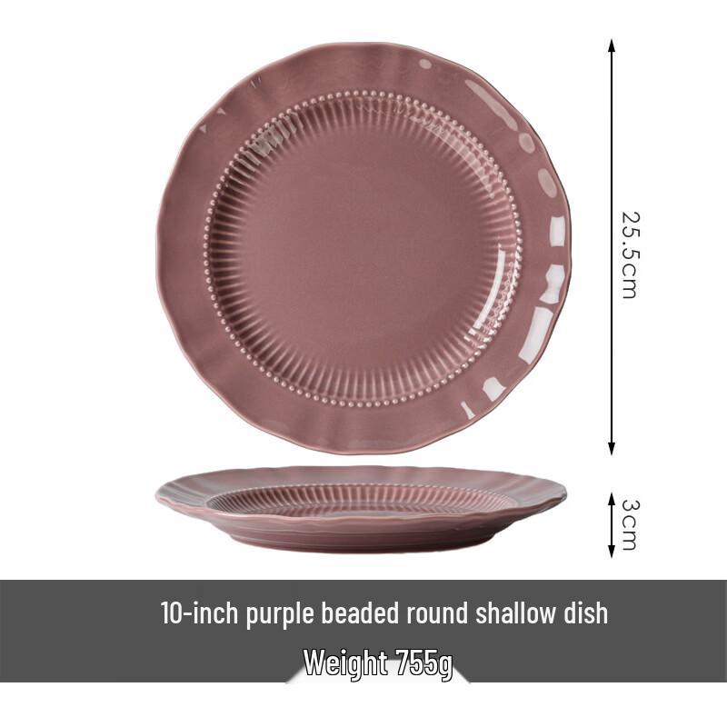 OIMG Purple Rose Floral Dinner Plate