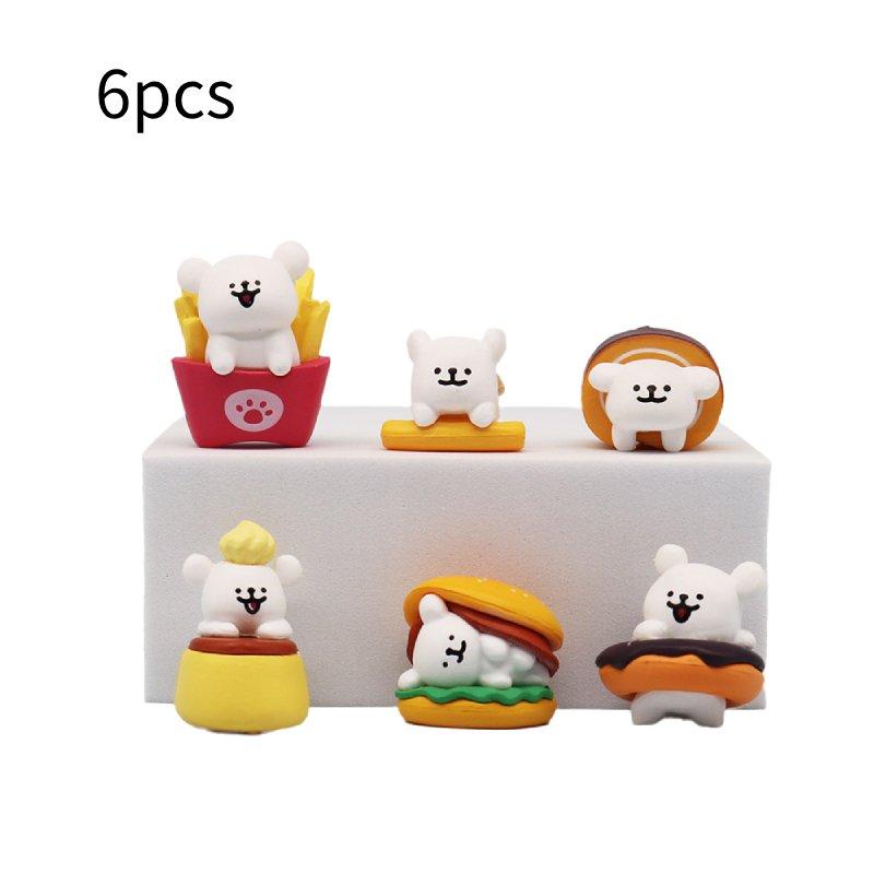 

Maltese Theme 6pcs Afternoon Tea Decoration Toy Doll Models Pvc Material Gift