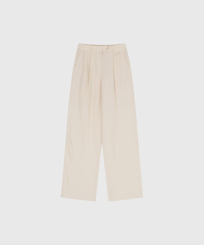 Lugkaeseuteu Helena Linen Straight Slacks_Beige