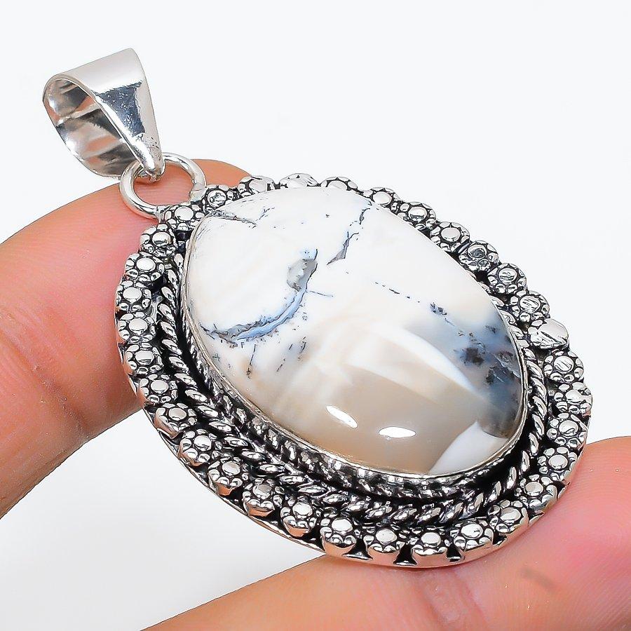 

Dendrite Opal Gemstone Handmade Ethnic Jewelry Pendant 2.25 SR-10503