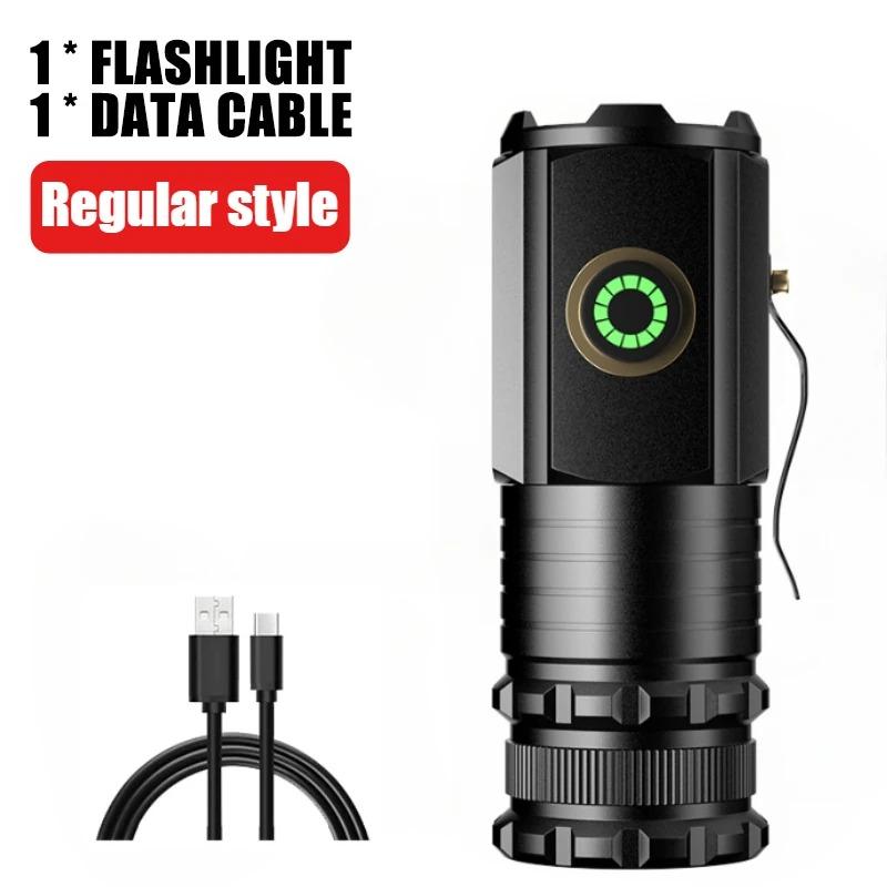 

Перезаряжаемый USB C 3-светодиодный фонарик Водонепроницаемый уличный фонарь с магнитом для кемпинга, походов, ремонта автомобиля, чрезвычайных ситуаций 3LED-short