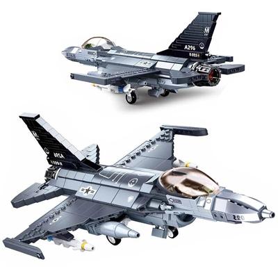 Vojenská vozidla Letadla Sady SWAT Armádní městská policie F-16C Falcon Fighter Stavební bloky Kutily Zbraň Cihla Klasické dětské hračky