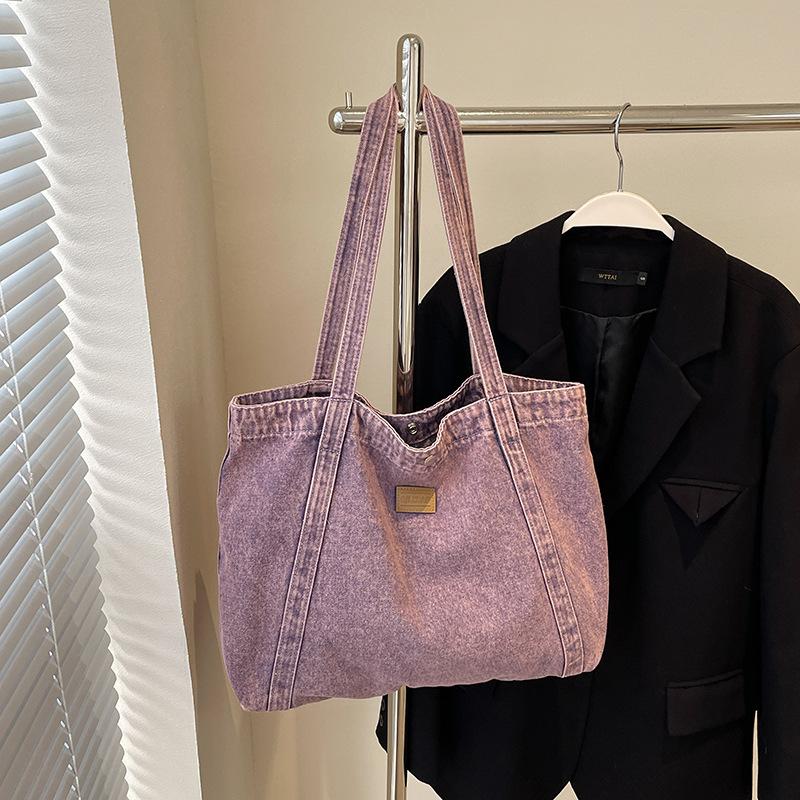 Customized Vintage Denim Bag for Women 2025 New Small Retro Shoulder Bag Casual Tote Bag