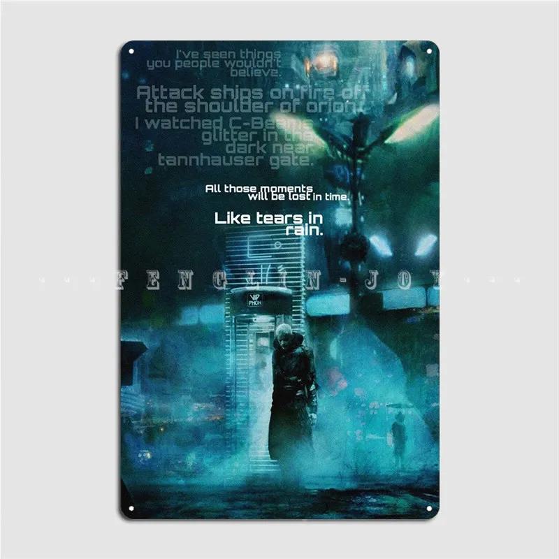 Бегущий по лезвию 2049 Постер Металлическая табличка Кино Кухня Таблички Вечеринка Винтажная Жестяная вывеска Постеры 20x30cm(7.8x11.8inch)