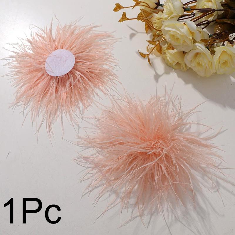 1Pc Feather Headwear Fashion Bridal Hairband Exquisite Ostrich Feathers Brooch Pin DIY Clothing Accessories Ostrich Feather