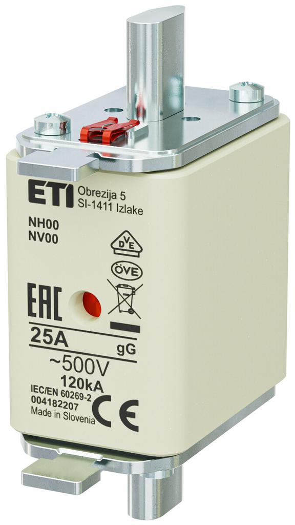 Fuse link - NH00 gG 25A/500V - slow