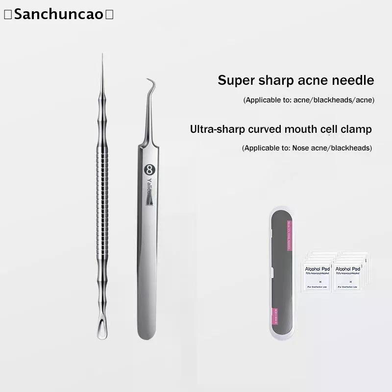 New Acne Blackhead Removal Needles Pimples Blackhead Clip Tweezers Beauty Artifact Blemish Extractor Remover Needle Tool
