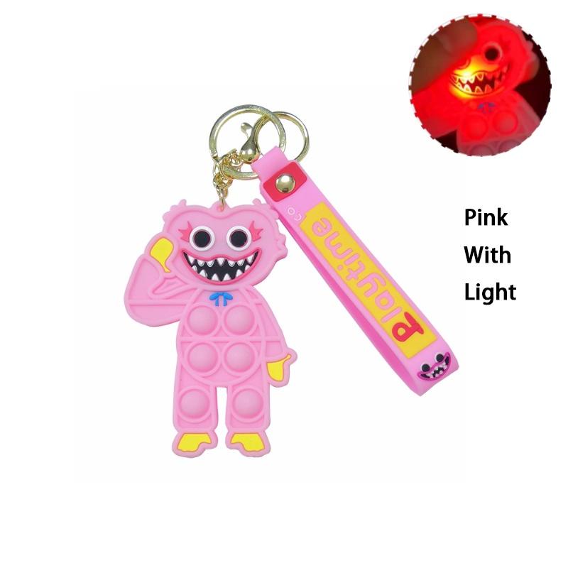 

Poppy Led Playtime Huggy Wuggy Toy Keychain Suitable Kids Bag Pendant Light With розовый