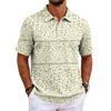 Men's Short Sleeve Polo Shirt Hawaiian Style Loose Fit Casual Top with Print and Classic Collar for Daily Wear