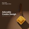 Genuine Leather Biscuit Shaped Aromatherapy Sachet Long Lasting Fragrance Car Home Scented Bag Pendant Decoration